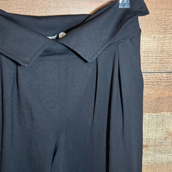 🌻 Betabrand Fold Over Pleated Wide Leg Dress Pants Yoga Black Size S - Picture 4 of 8